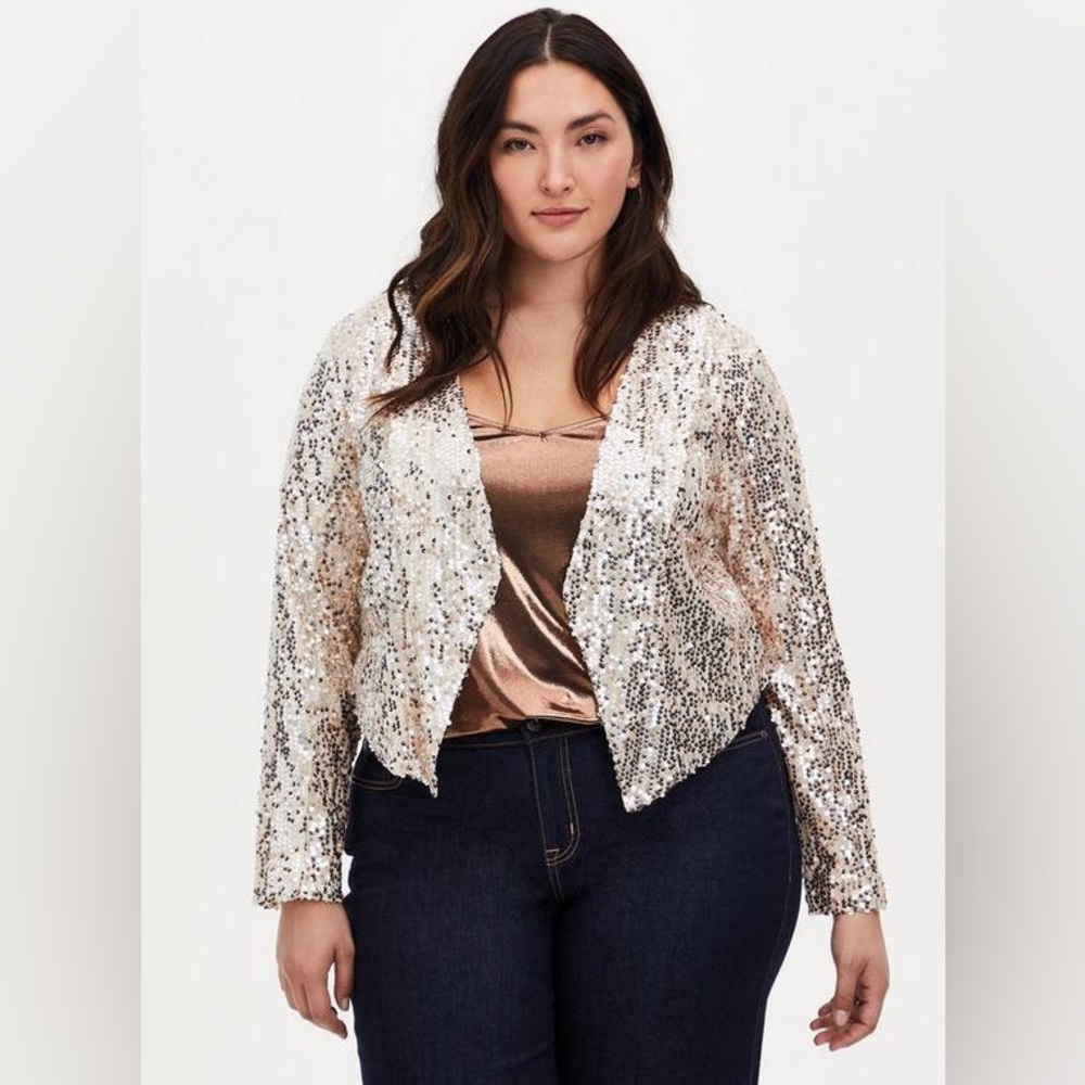 Torrid Rose Gold Sequin Blazer